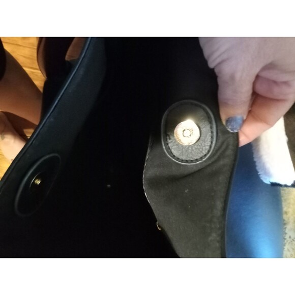 Ah Dorned Black Leather Crossbody Bag with Stripe Strap - Picture 15 of 16